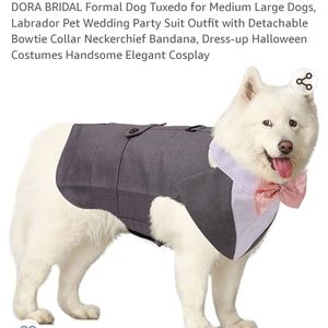 Dora Bridal Formal Dog Tuxedo in size Xl tried on but not worn. GRAY IN …